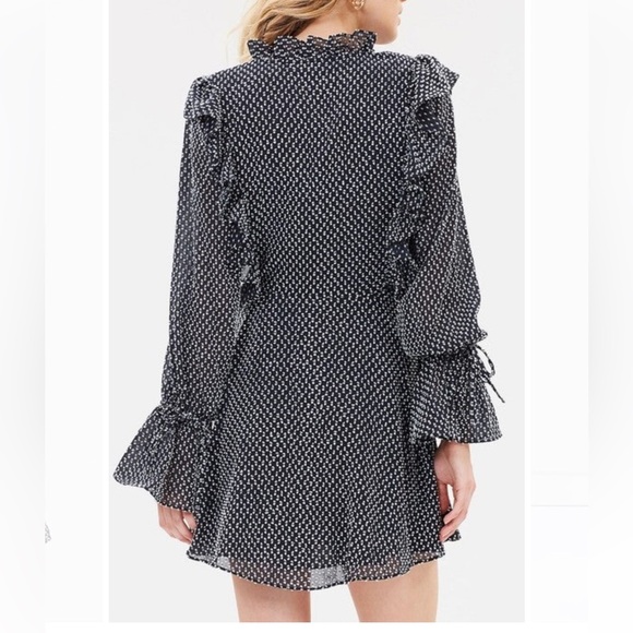 Shona Joy Black Ruffle Mini Dress size S - Picture 4 of 10